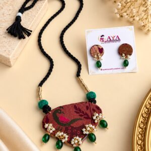 Paithani Knot neckless & Earrings Set