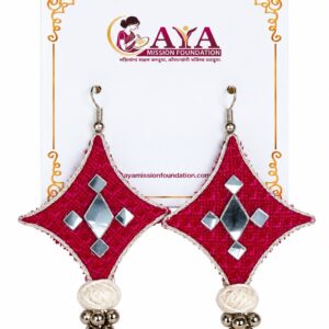 AYA Diamond Mosaic Fabric Earrings – Handcrafted Fabric Jewellery