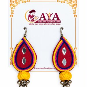 AYA Multicolor Teardrop Fabric Earrings – Handcrafted Fabric Jewellery