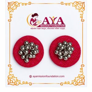 AYA Ruby Floral Fabric Earrings – Red Handcrafted Earrings