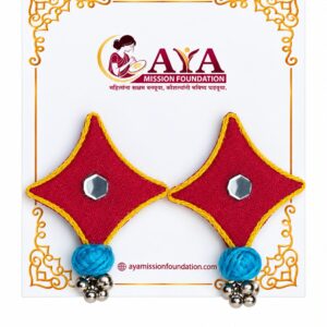 AYA Ruby Ocean Fabric Earrings – Red & Blue Handcrafted Earrings
